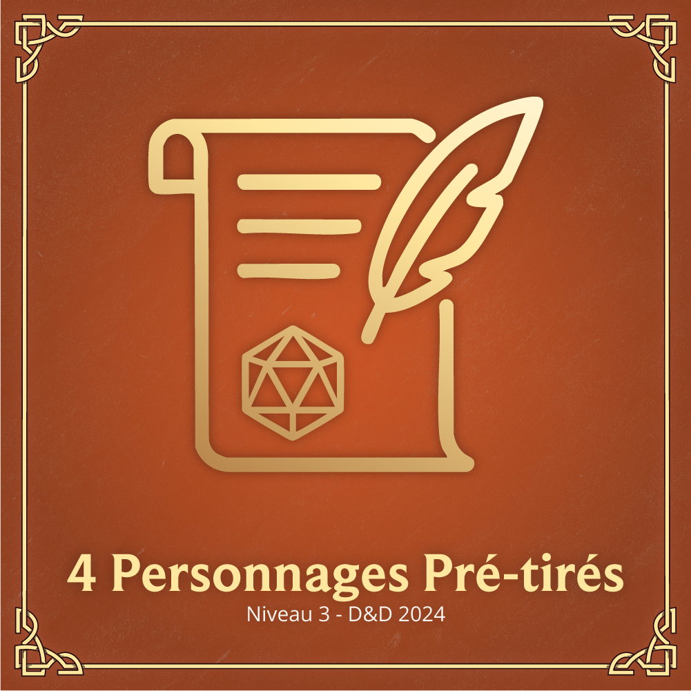 4 Personnages Pré-tirés - Aide de Jeu D&D 2024